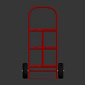 Sturdy Red Metal Hand Truck With Wheels And Platform Base For Moving Items